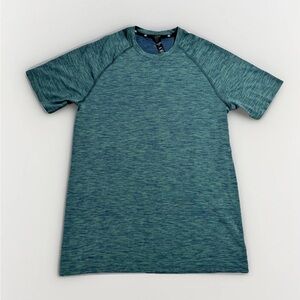 Rhone Atmosphere Performance Shirt Mens Sz Small In Teal Heather Short Sleeve